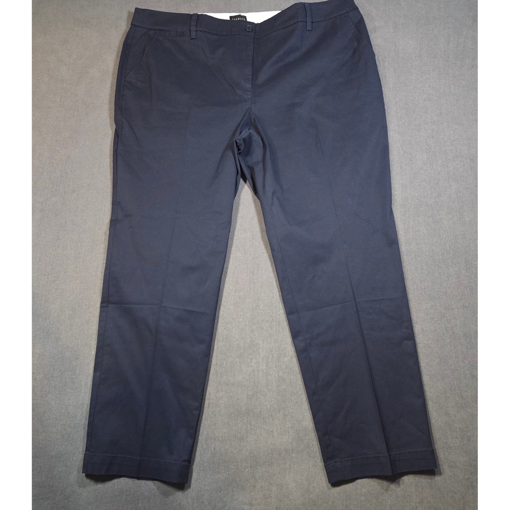 Talbots The Perfect Chino Pants Womens 20W Navy Blue Straight Leg Stretch NEW